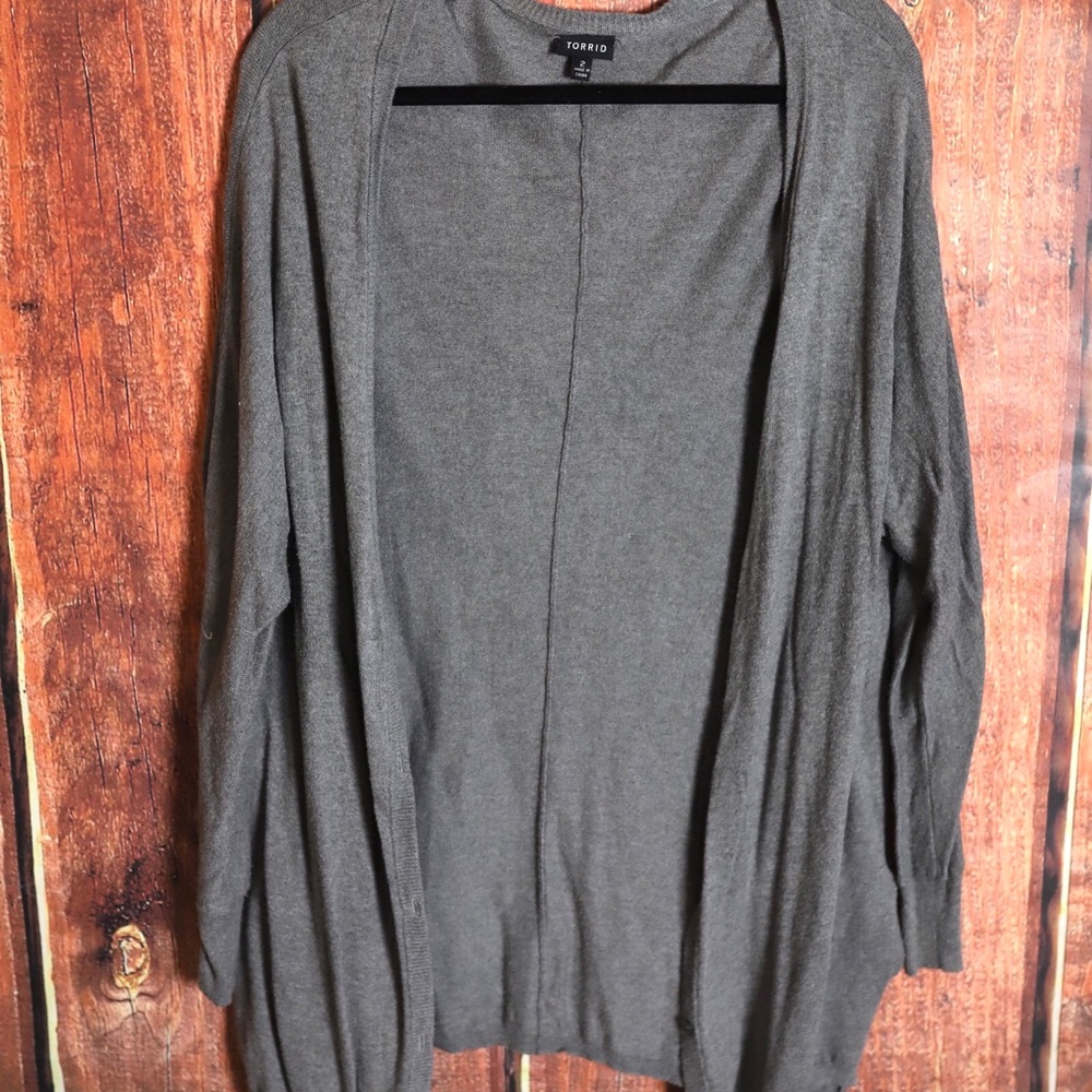Gray torrid cardigan.